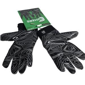 Cutters Youth Large Football Gloves Sticky Grip Game Day Black White